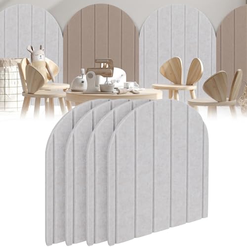 3D Panneaux muraux, lot de 4 panneaux de 32x43 cm, panneaux muraux décoratifs autocollants anti-collision en feutre pour la protection des murs, coussins muraux pour la chambre à coucher, la chambre
