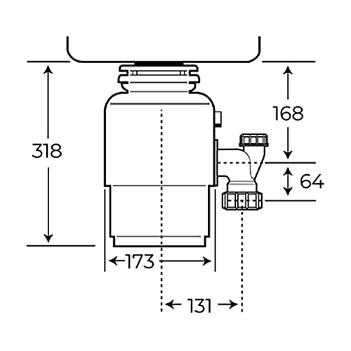 Miniatura 6 de Teka Triturador De Fregadero, De Acero Inoxidable, Triturador De Basura Y Alimentos Con Protección Ante Corrosión, Potencia 0,55 Cv 380 W , Medidas 17,3 X 31,8 Cm