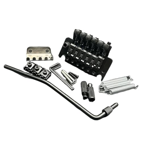 エレキギタートレモロブリッジ ダブルロックエッジトレモロアーム ブラック 1セット ギターブリッジセット