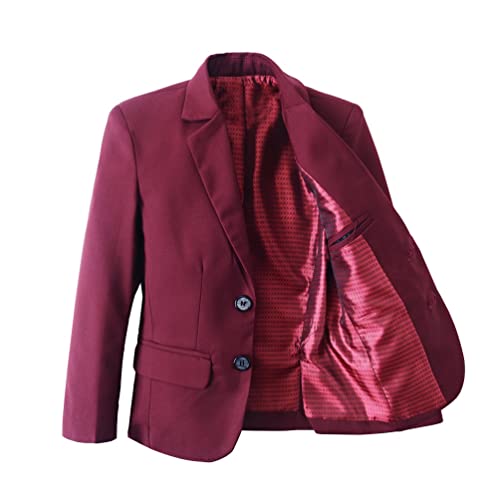Yanlu Boys Suits Set 5 Piece Size 6 Burgundy Slim Fit Boy Suit #TOP3