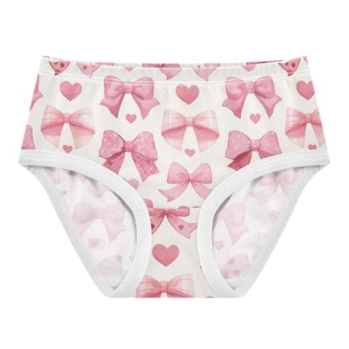 Wusikd Bows Girls' Underwear Cotton Hearts Girls Briefs Soft Toddler Underwear 2T