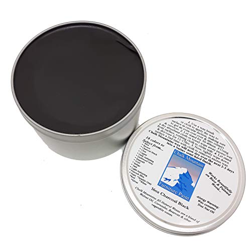 Chalk Mountain Brushes. 100% All Natural Furniture Finishing Waxes. Beautifys & Protects Painted & Unfinished Wood. (16Oz, Charcoal Black) #TOP27