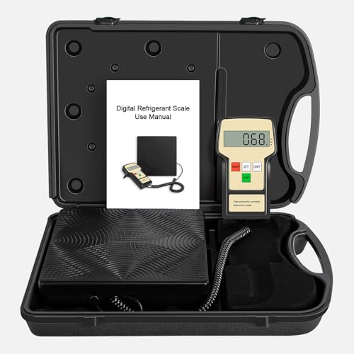 Báscula Electrónica De Refrigerante 100KG Inalámbrica De Carga Para Hvac Caja Portátil Con Cable Remoto Portátil, Estuche de transporte incluido，apta para la carga y el reciclaje de R32 y R454B