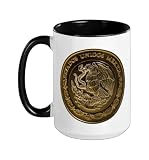 Mexican Peso Centavo Coin Gift Mexicano Mexico Ceramic Mug, Black/White, 15oz