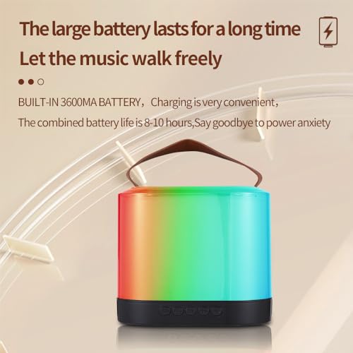 CIADAZ Conjunto de mini máquina de karaokê, microfone sem fio e alto-falante com 2 microfones recarr