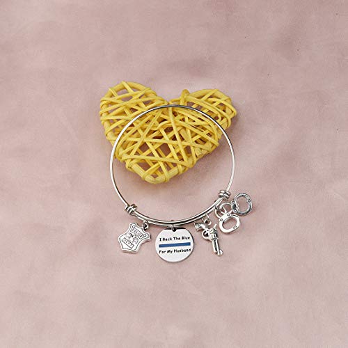 Zuo Bao Police Officer Wife Gift Police Officer Fiancee Bracelet Cops Girlfriend Gift I Back The Blue for My Husband Jewelry Sheriff Wife Gift3
