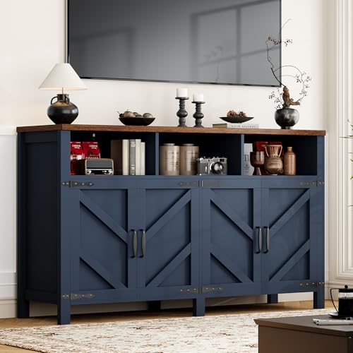 image for knoworld Buffet Sideboard with Storage Farmhouse with 4 Doors, 55'' La