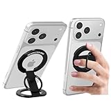 RESPECTED BRO-Magnetic-Phone-Ring-Holder with Dual Rings, Compatible with iPhone 17/16/15/14/13/12, Multifunctional Stand for Desk, Office, Gym, Kitchen & All Metal Surfaces, Finger Loop Grip (Black)