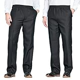Chums Men's Pack of 2 Elasticated Waist Pull-On Trousers with Drawcord Black 32W / 27L