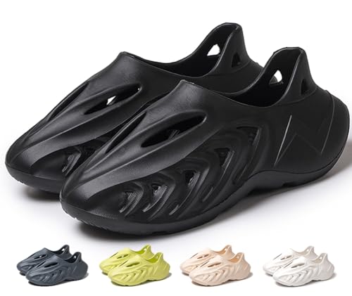 Vioxthak Foam Runner Cloud Slides, Unisex, Black, Size 7/5.5