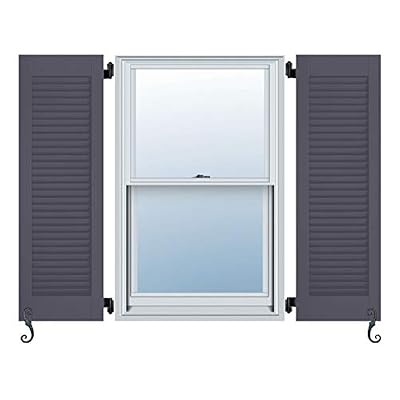 Atlantic Architectural All Louver, Louver Colonial Shutters (Per Pair), 13"W X 52"H, Roycraft Pewter