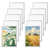 Lote de 10 marcos magnéticos A4 para pared Formato A4 práctico para exhibir fotos ilustraciones, notas o trabajos manuales. El acabado plateado combina bien con estilos modernos en casa oficina o aula
