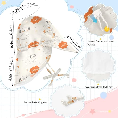 Kids Sunhat Baby Boys' Beach Caps Toddler Girl UPF 50+ Large Brim Travel Essentials Cute Cartoon Dogs4
