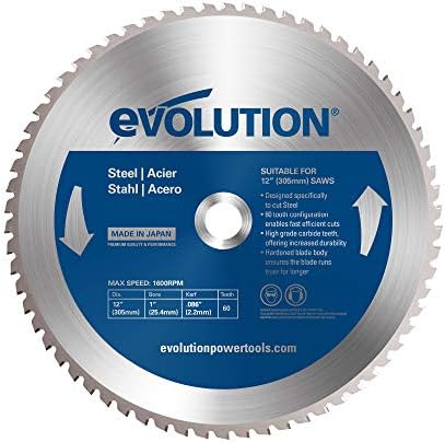 Evolution Power Tools 12BLADEST Steel Cutting Saw Blade, 12-Inch x 60-Tooth