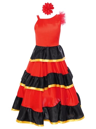 Nyeemya Kinder Mädchen Flamenco Kleid Spanierin Tanzkleid...