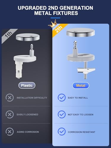 Toilettendeckel mit Absenkautomatik D-Form [KURZ],YEAUPE PRO WC Sitz mit Puller Lid,Toilettensitz mit Quick-Release Funktion für einfach Reinigung,150kg belastbar,42,5 * 36,3 * 4,9CM