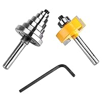 Holzfräser-Set, Standard-Radiusfräser für Holzmöbel, Heimwerker, 1/4 Zoll H – 3/8 Zoll Schaft, Schaftfräser mit 7 Lagern, Set, Holzfräser für Heimwerkermöbel