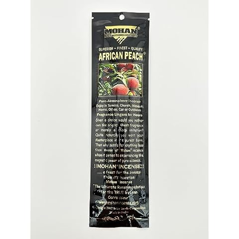Mohan Incense African Peach Scent 1 Pack 250 Sticks (8 Inches Tall) - (African Peach) Cover