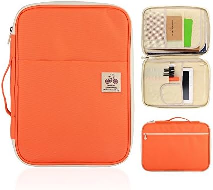 A4 Document Bag File Folder Portfolio Organizer Computer Notebook Zippered Case (Black - View #6