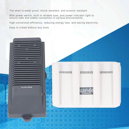Kit Convertidor de Energía DC para Antena GEN 2 Dishy, Inyector PoE GigE de 150W con Router WiFi de 300Mbps, Convertidor Elevador DC 12V para Uso en Exteriores, RV, Barco y Suministro Solar Off Grid miniatura 5