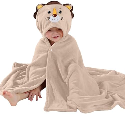 Asnewkit Hooded Baby Towel, Baby Bath Towels with Hood,Unique Animal Design Baby Towel with Hood Soft Absorbent Baby Bath Towels, for Newborn Baby Boy and Girl (Grey)