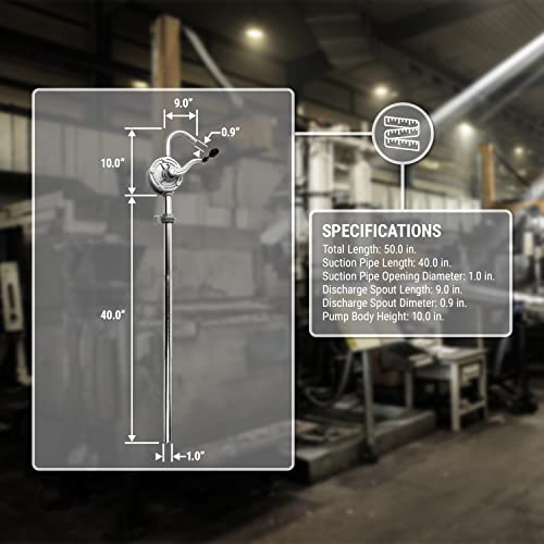 Terapump Tough Built Steel Cast Iron Rotary Manual Hand Circle Action Pump For Diesel Oil Other Low To Medium Not Water Based Liquid Media #TOP1