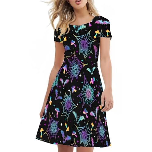 Image of Forchrinse Native Aztec Style Black White Geometric Women's Midi Dress Casual Long Dress Round Neck Swing Dress