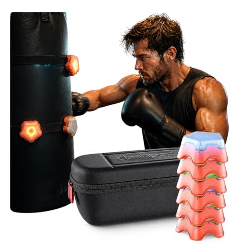 DASHPOD Reaction Training Kit – 6 Smart Agility & Reflex Benchmarking Lights for Athletes, Coaches & Physical Therapy | App-Controlled Cognitive & Speed Training | Portable Performance Training Kit