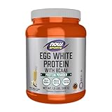 NOW Sports Nutrition, Egg White Protein, 20 G With BCAAs, Creamy Vanilla Powder, 1.5-Pound