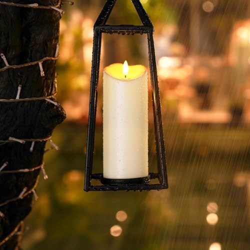 Image of Homemory 3x8 Waterproof Flameless Candles, Remote Timer, Ivory, Set of 4