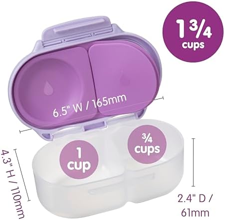 b.box Snackbox | Mini Bento Lunch Box with 2 Leakproof Compartments | Ideal for Toddlers, Kids Lunch & Snacks | Fits Whole Piece of Fruit | BPA Free