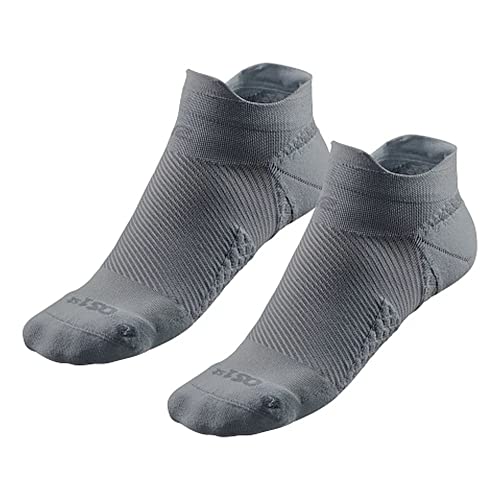 Road Runner Sports R-Gear OS1st Plantar Fasciitis No Show Socks for Men and Women, Grey, M, (2 Pairs)