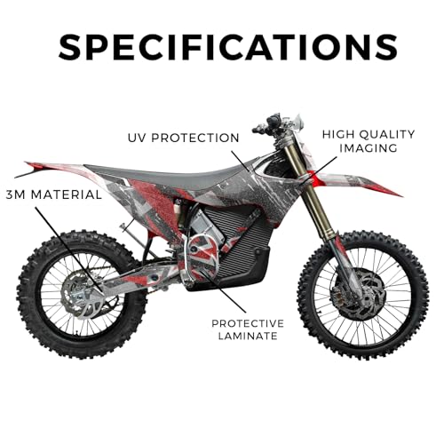 Image of Glossy Glitter Stark Varg MX 2023-2025 Graphics Kit Wrap - Grunge Star Red - Varg MX Skin - Premium 3M Vinyl Protective Wrap Decal Cover - Easy to Apply | Crafted in The USA by MightySkins