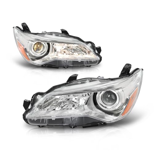 Image of GRAND ORANGE Headlight Assembly Front Left & Right Compatible with Toyota Camry 2015-2017 8115006860, TO2502222, 209610009 2PCS Clear Lens Chrome Housing Amber Reflector Replacement Headlamp Set