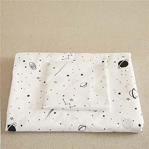 Bluenight Lightweight Hotel Luxury Duvet Cover 3 Piece Set- Universy Galaxy Planet/Star Bedding Ultra Soft Premium Microfiber Breathable Comforter Cover, Corner Ties Full/Queen (90X90 Inches) White #TOP1