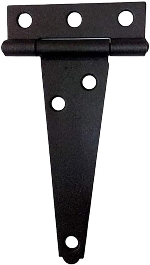 QCAA Steel Light T Hinge, 4" x2-5/16 x1.4mm, Elegant Frosted Matte Black, 24 Pack, Made in Taiwan