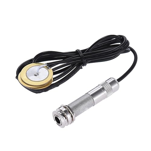 Hemoton Sticky Piezo Pickup for Electric Guitar Jack Socket Acoustic Guitar Pickup Pre-Wired Microphone Endpin Jack