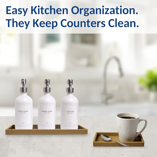 Spacewiser Countertop and Vanity Tray - 2 PC (11” and 7”) Shatterproof Silicone Kitchen and Bathroom Trays for Counter, Kitchen Soap Dispenser Tray, Vanity Trays for Bathroom, Perfume Key Tray by Spacewiser - Image 7