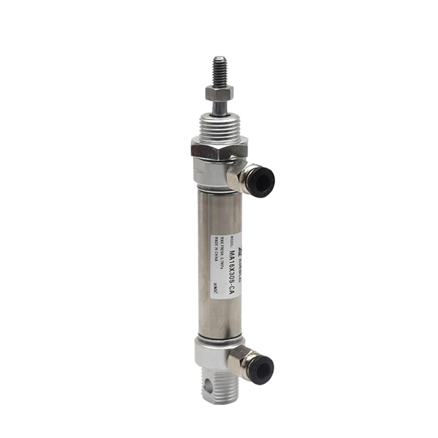 1pcs MA MA20 Pneumatic Stainless Air Cylinder Bore 20mm 10-300mm Stroke Double Action Mini Round Cylinders MA20x100S-CA-U-CM(MA20X10S,-CM Round-end Type)