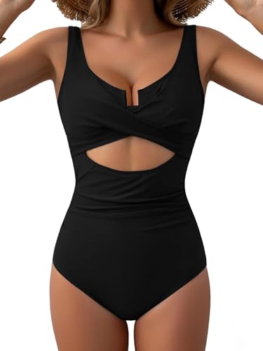 EVOCRCO Women's Underwire One Piece Swimsuits Tummy Control Bathing Suit Cutout Swim Suit Push Up...
