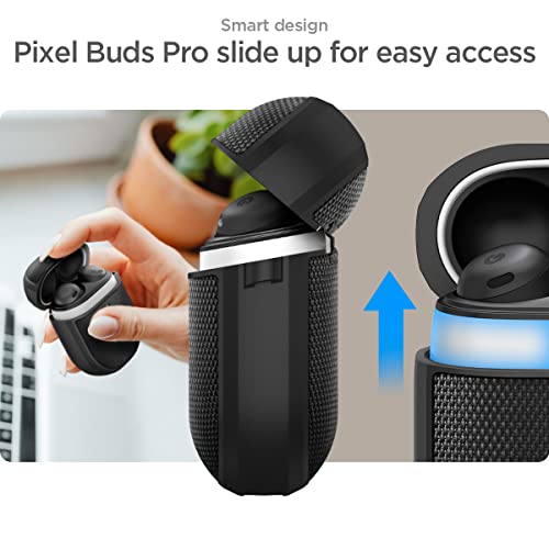 Image of Spigen for Google Pixel Buds Pro Case, Carabiner Included, Classic Design, Shock-Proof Cover, (Classic Fit) - Black
