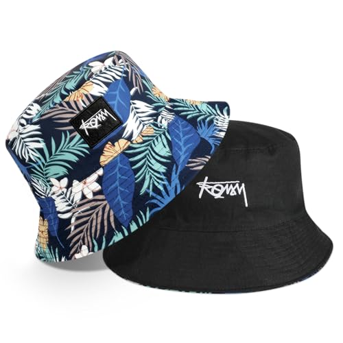 AYPOW Sombrero de Pescador Reversible XXL Unisex, Moda Tamaño Grande ala Ancha Algodón Sombrero de Sol al Aire Libre, Plegable Gorra de Pesca Bucket Hat Playa al Aire Libre Viaje Hombres Mujeres 54-65