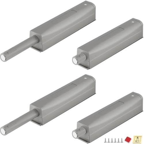 Magnetic Push Latch & Lock ZKRIOC 4 Pack Push to Open Door Latch Cabinet Hardware for Door Touch Latch and Catch Drawer Magnet Push Release Heavy Duty Tip on Closet Close Strong Pop Out
