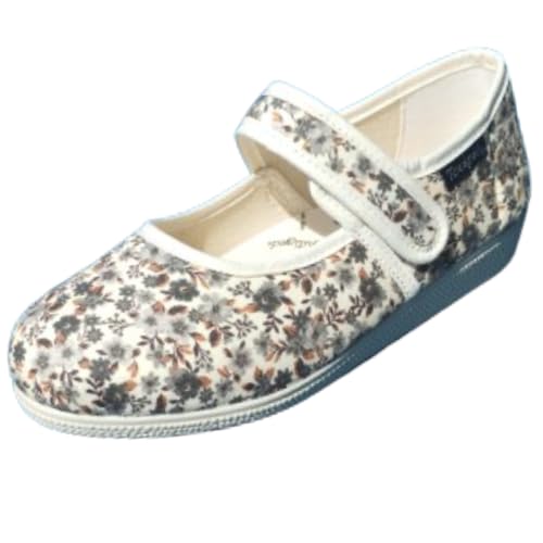 Zapatos Ortopédicos Mujer - Zapatillas Horma Ancha – Cómodas – Pies Delicados (Merceditas Flor PEQUEÑA, Sistema Tallas Calzado EU, Adulto, Números, 3X-Ancho, 41) Zapatos Ortopédicos Mujer - Zapatillas Horma Ancha – Cómodas – Pies Delicados (Merceditas Flor PEQUEÑA, Sistema Tallas Calzado EU, Adulto, Números, 3X-Ancho, 41)