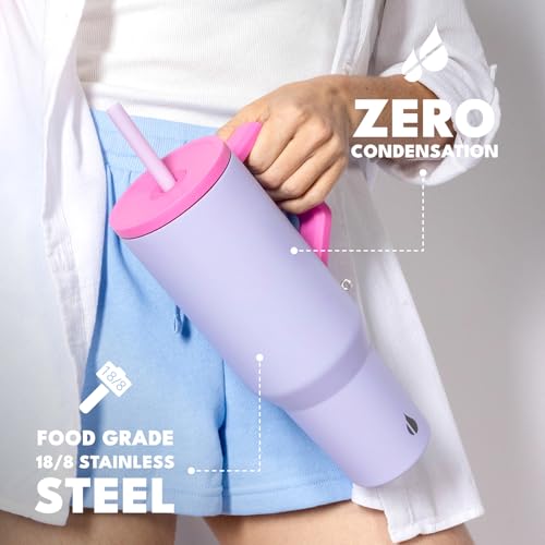 Image of Elemental Spill Proof 40oz Insulated Tumbler with Handle & Straw Travel Mug