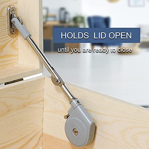 Toy Box Hinges Soft Close - Apffsy Lid Support Hinges, Safety Soft Close Hinges For Chest Toy Box, Slow Close Hinges Lid Support Soft Close 105 Degree Open (Pack Of 1) #TOP2