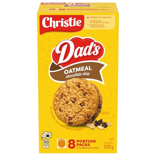 DAD'S Oatmeal Chocolate Cookies, 8 Individually Wrapped Packs, 300 g, Baked in Canada