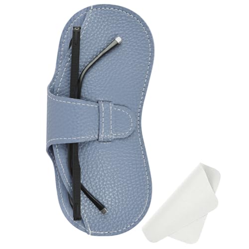 BUTBU Funda Gafas Blanda, Funda Gafas Piel, Fund-as para Gafa-s de Sol Blandas, Bolsas para Gafa-s Portátil, Fund-a para Gaf-as de Lectura, para Hombre y Mujer, con 1 Paños de Limpieza, Azul Rey - imagen 8