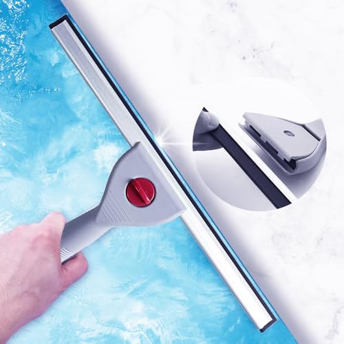 Image of 14 inch Glass & Surface Squeegee - Multipurpose Rubber Blade Squeegee for Shower Glass, Window Cleaning, Professional Grade Cleaning Tool for Home Market (Black, 14IN /35CM)