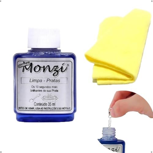 Kit 1 Monzi 35 Ml Limpa Prata 1 Flanela ISKILO Magica Original